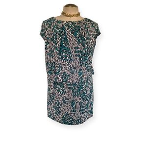 AB STUDIO Women's Multi Color Dress Size Large Green Black White